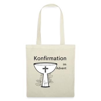 Konfirmation im Advent Abendmahl Stechpalme Symbol - Stoffbeutel - Rot - Vorne