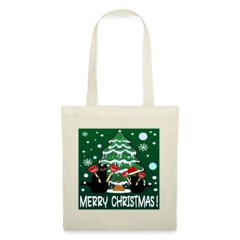 JOYEUX NOËL - DRÔLES DE CHATS - PISTON DE TOILETTE - Sac en tissu - rouge - Devant