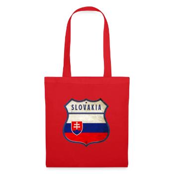 Slowakei Flaggen Wappen Design - Stoffbeutel - Rot - Vorne