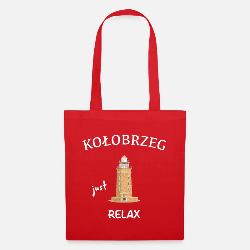 Kolberg, polnische Ostsee, Just relax - Stoffbeutel - Rot
