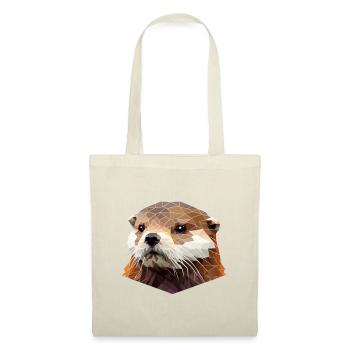Loutre polygonale - Sac en tissu - rouge - Devant