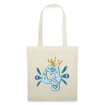 4. Anniversaire des enfants - QUATRE - COURONNE - ANNIVERSAIRE - Sac en tissu -  - Devant