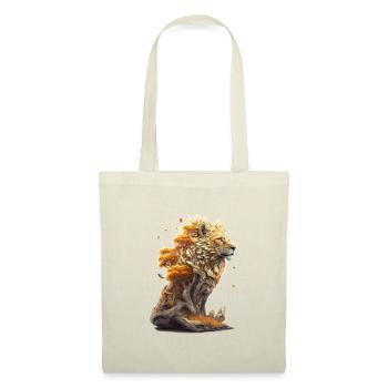 Lion avec des éléments de savane, conception de lion - Sac en tissu - rouge - Devant