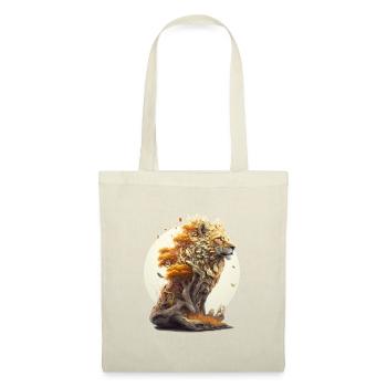Lion avec corps de savane, design abstrait de lion - Sac en tissu - rouge - Devant
