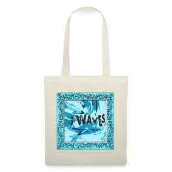 Art de vague vibrant en bleu - surfer design - Sac en tissu - rouge - Devant