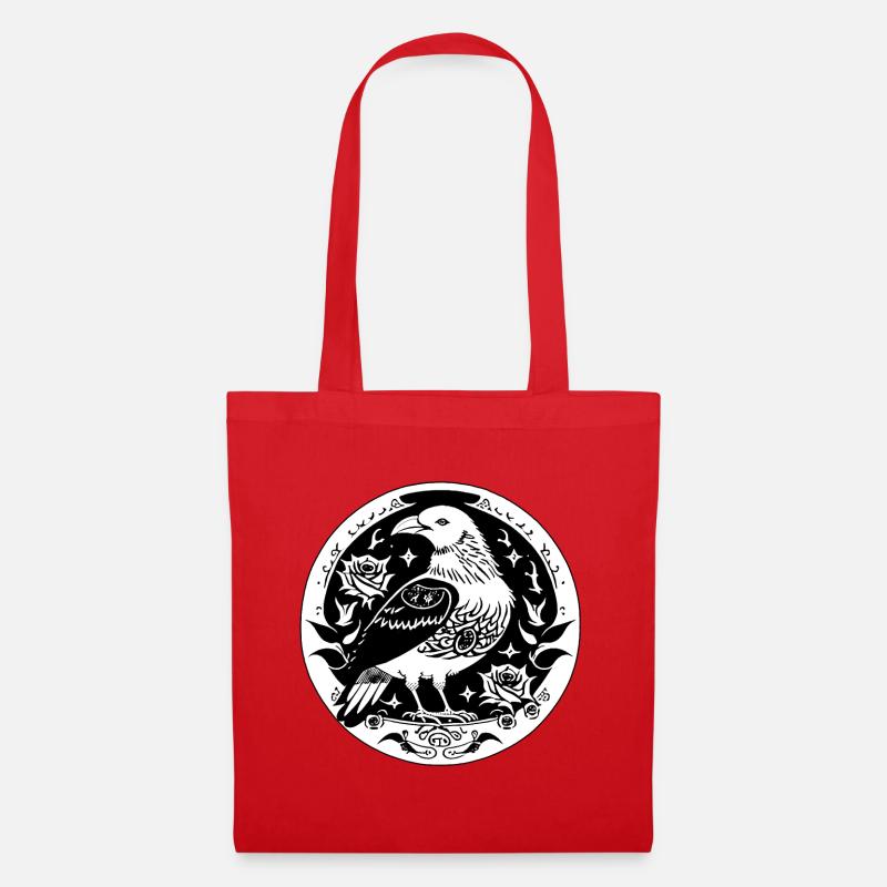 Goth Crow - Tote Bag - red