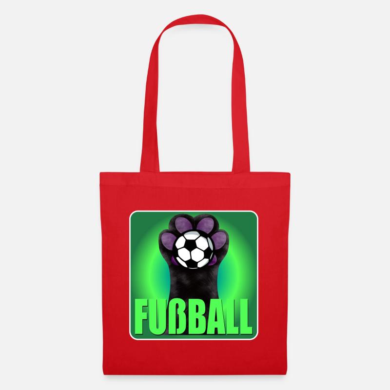 Fußball Katze - Stoffbeutel - Rot