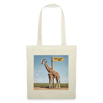 Giraffe Meme ''Mind your Head'' - Printflow - Stoffbeutel - Rot - Vorne
