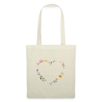 Fleurs coeur personnalisables, personnalisables - Sac en tissu - rouge - Devant