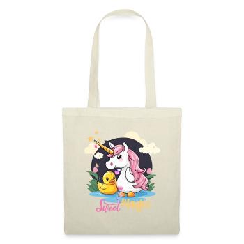 Scène fantaisiste de licorne et de canard - Sac en tissu - rouge - Devant