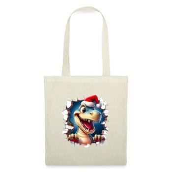 Dino Weihnachtsdurchbruch - Stoffbeutel - Rot - Vorne