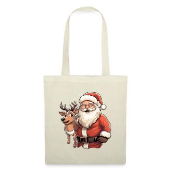 Santa Claus with reindeer - Tote Bag - red - Front