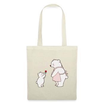 Mère et enfant porte coeurs de fête des mères - Sac en tissu - rouge - Devant
