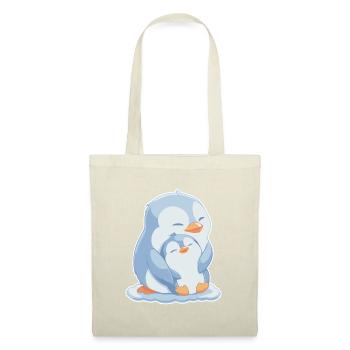 Pingouin maman et bébé fête des mères - Sac en tissu - rouge - Devant
