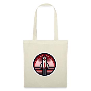 "Horizon Rouge" - T-shirt emblème de fusée - Sac en tissu - rouge - Devant