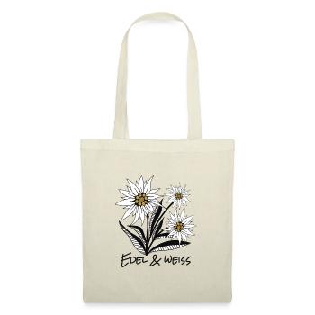 Edelweiss is noble & white - mountain flower in perfection - Tote Bag - red - Front