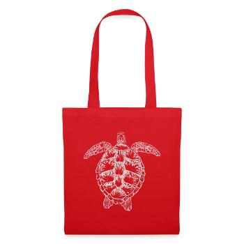 Tortue blanche2 - Sac en tissu - rouge - Devant