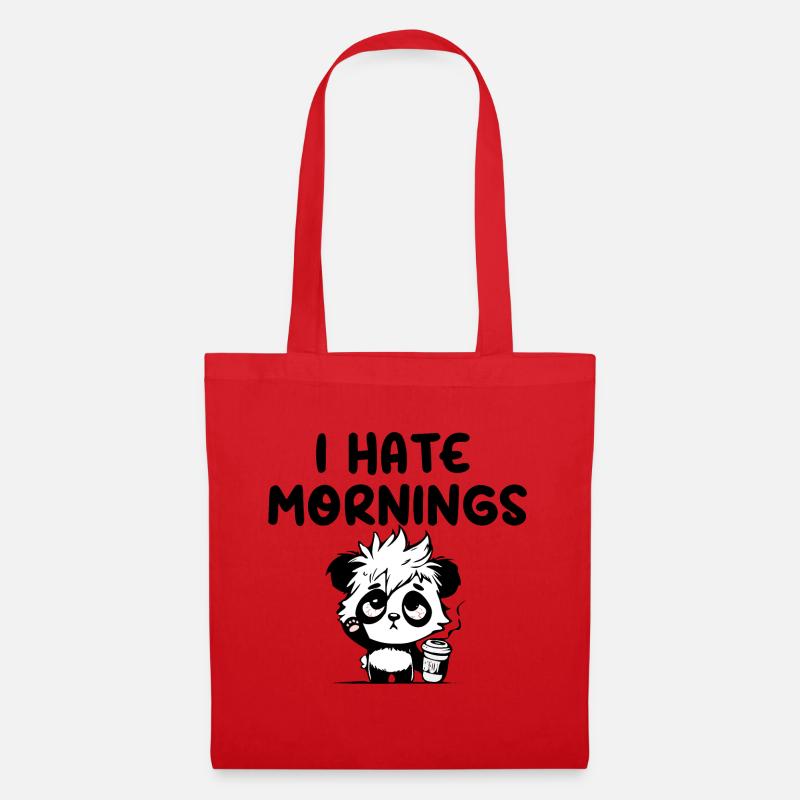 I hate mornings panda - Sac en tissu - rouge
