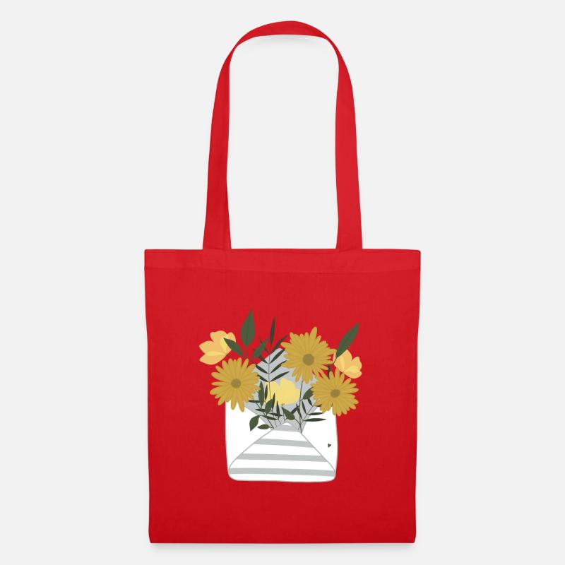Un petit message floral par la poste dans une enveloppe - Sac en tissu - rouge
