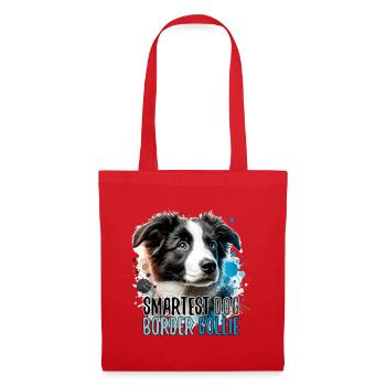 Border Collie chiot le plus intelligent chien cadeau - Sac en tissu - rouge - Devant