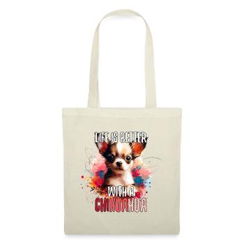 Chihuahua chiot mignon vie chien cadeau - Sac en tissu - rouge - Devant