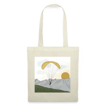 Parapente naviguant dans les montagnes coucher de soleil - Sac en tissu - rouge - Devant