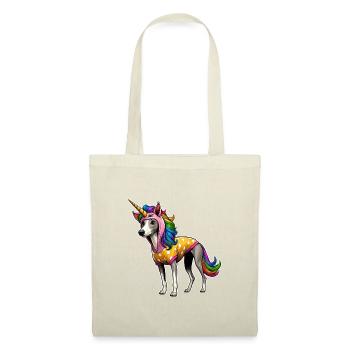 Whippet en costume de licorne - Sac en tissu - rouge - Devant