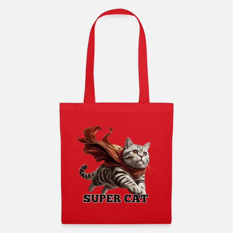 Super Katze Britisch Kurzhaar BKH getigert - Stoffbeutel - Rot