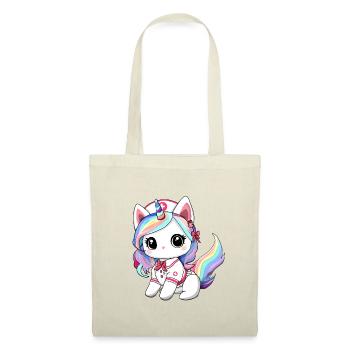 chat licorne infirmiere - Sac en tissu - rouge - Devant