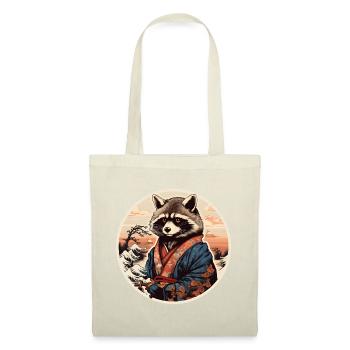 Raccoon Samurai in Kimono Sunset - Tote Bag - red - Front