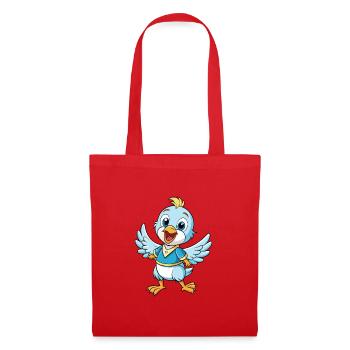 Taube Niedliche Zeichentrickfigur Kawaii Clipart - Stoffbeutel - Rot - Vorne