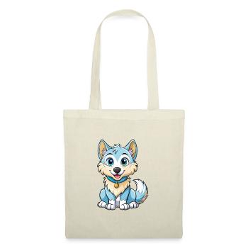 Arctic Wolf Cute Cartoon Character Kawaii Clipart - Tote Bag - red - Front