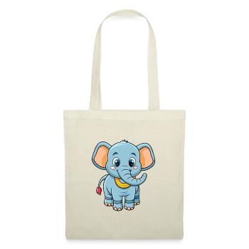 Elefant Niedliche Zeichentrickfigur Kawaii Clipart - Stoffbeutel - Rot - Vorne