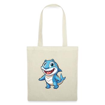 requin mignon personnage de dessin animé Kawaii Clipart - Sac en tissu - rouge - Devant