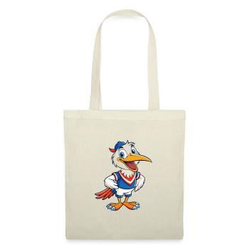 Cigogne mignon personnage de dessin animé Kawaii Clipart - Sac en tissu - rouge - Devant