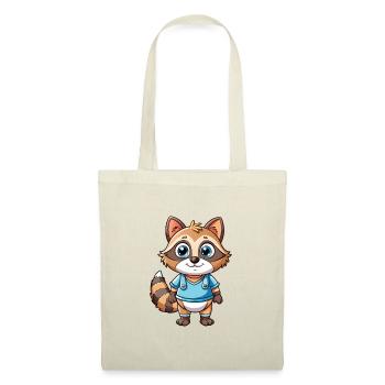 Raccoon Cute Cartoon Character Kawaii Clipart - Tote Bag - red - Front