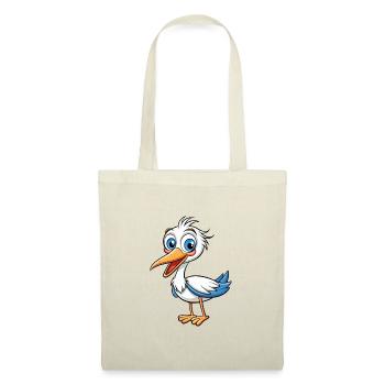 Cigogne mignon personnage de dessin animé Kawaii Clipart - Sac en tissu - rouge - Devant