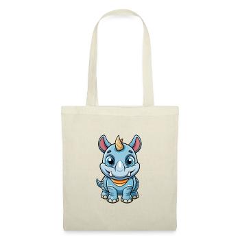 Rhino Cute Cartoon Character Kawaii Clipart - Tote Bag - red - Front