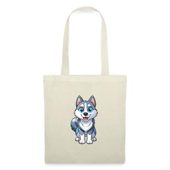 Husky Dog Cute Cartoon Character Kawaii Clipart - Tote Bag - red - Front