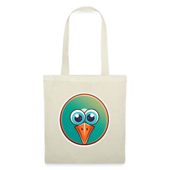 Tête d'oiseau, drôle, fun et vert - Sac en tissu - rouge - Devant