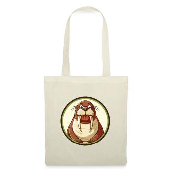 Walrus Colorful Kawaii Cartoon Character Clipart - Tote Bag - red - Front