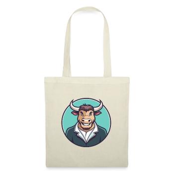 Bull Kawaii Dessin animé Personnage Animal Animal Visage - Sac en tissu - rouge - Devant