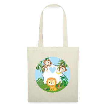 Friendship - Little Monkeys & Lion - Tote Bag - red - Front