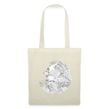 Fish Ocean Black and White Drawing - Tote Bag - red - Front