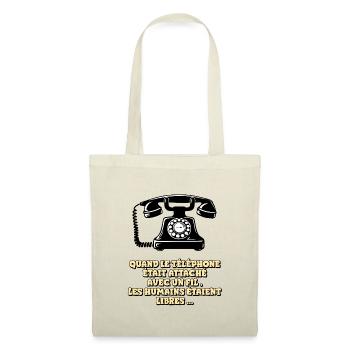 Quand le téléphone avait un fil - Sac en tissu - rouge - Devant