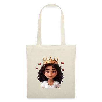 Cute girl with crown and heart - Tote Bag - red - Front