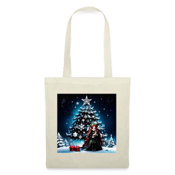 Weihnachtself mit Kätzchen. - Stoffbeutel - Rot - Vorne