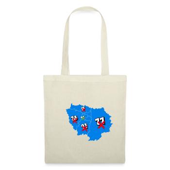 Région île de france - Sac en tissu - rouge - Devant