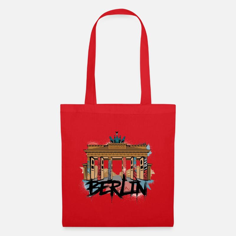 Urbaner Berliner Style – Brandenburger Tor - Stoffbeutel - Rot