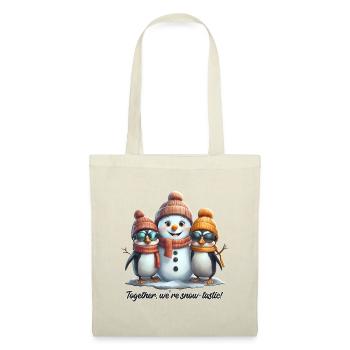 Snow-tastic Friendship: Penguins & Snowman - Tote Bag - red - Front